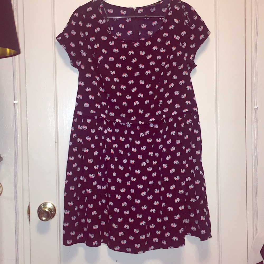 Forever 21Dark blue Navy Elephant Dolly Dress.